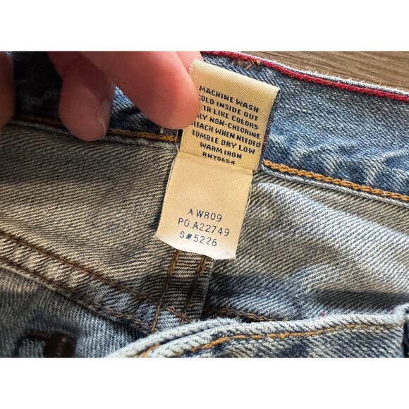 Vintage Abercrombie &‎ Fitch Button Fly Flare Frayed Hem Jeans Sz 6L (31 inseam) - Picture 5 of 9